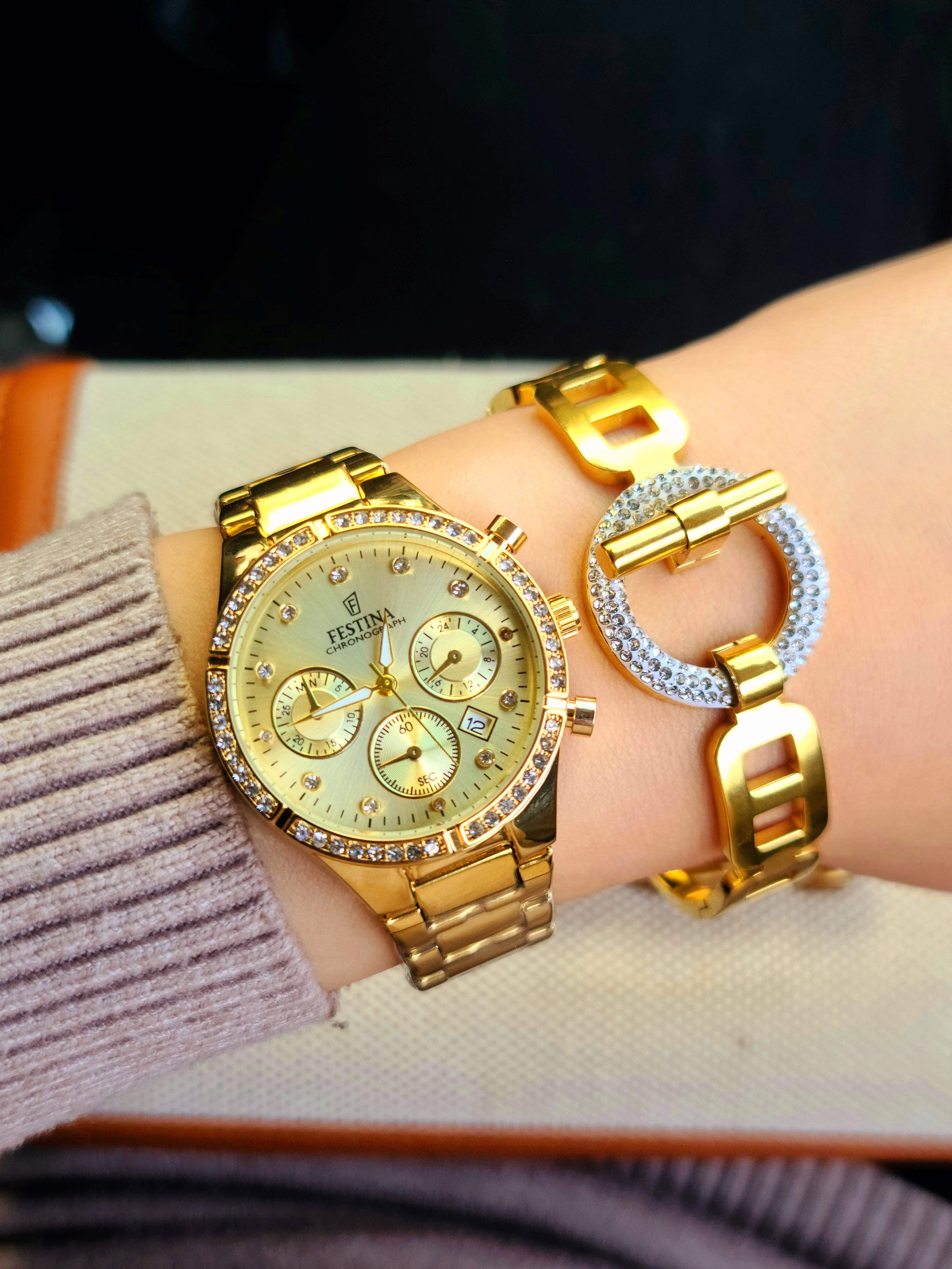 Montre festina femme + bracelet hermes AC inoxydable