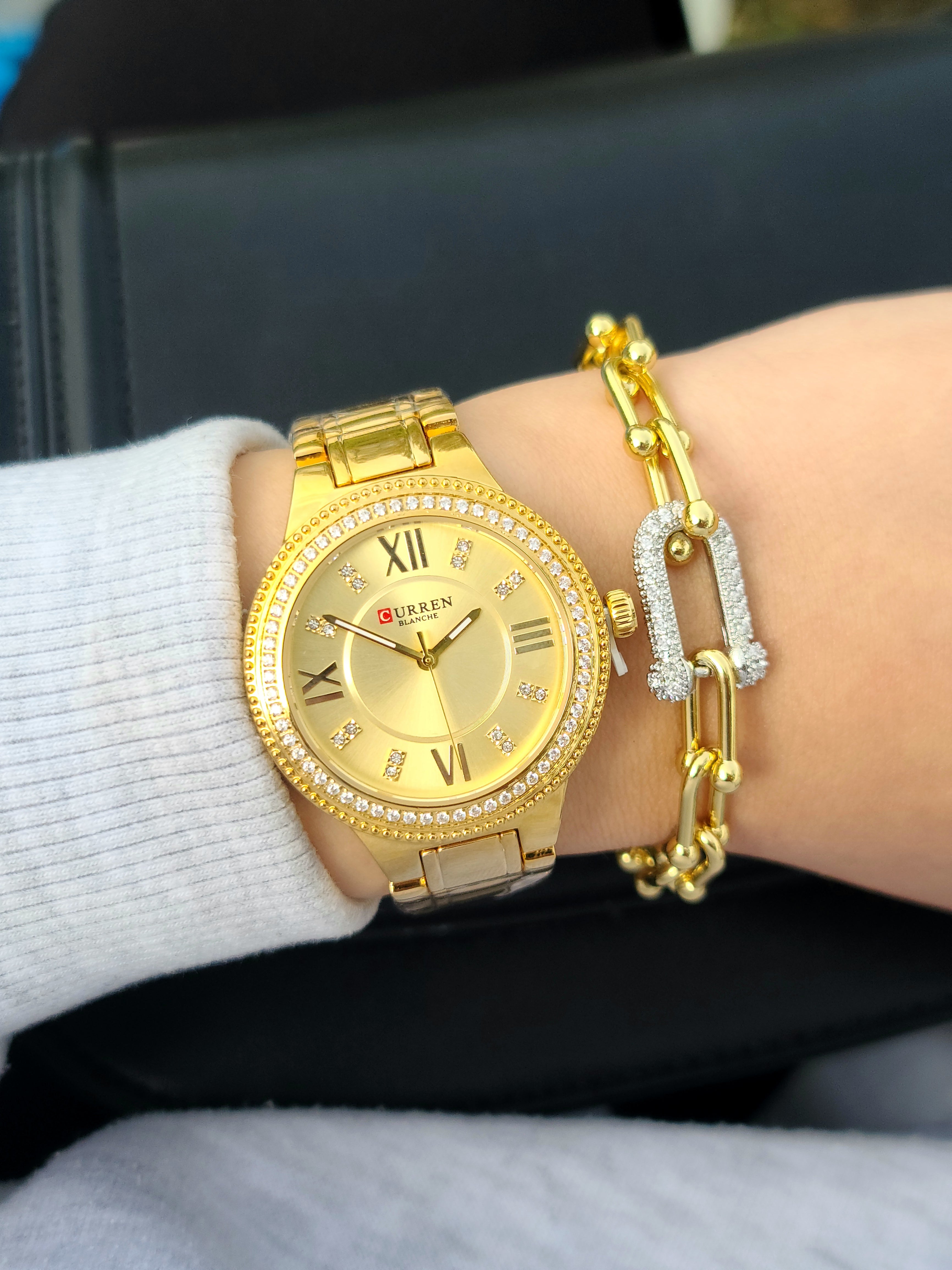 Montre curren femme + bracelet tiffany AC inoxydable
